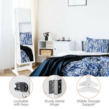Load image into Gallery viewer, Jewelry Cabinet Stand Mirror Armoire with Large Storage Box-White