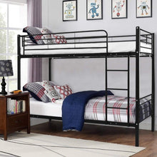 Load image into Gallery viewer, Metal Twin Over Twin Bunk Beds with a Ladder-Black