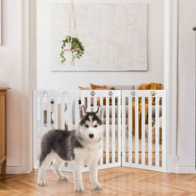 Load image into Gallery viewer, 36" Folding Wooden Freestanding Pet Gate Dog Gate w/360° Flexible Hinge-White