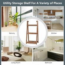 Load image into Gallery viewer, 3-Tier Folding Flower Stand Rack Wood Plant Storage Display Shelf