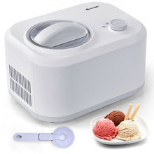 Load image into Gallery viewer, 1.1 QT Ice Cream Maker Automatic Frozen Dessert Machine with Spoon-White