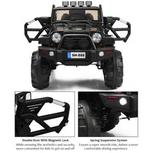 Load image into Gallery viewer, 12V Kids Remote Control Riding Truck Car with LED Lights-Black