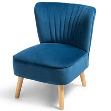 Load image into Gallery viewer, Armless Accent Chair Modern Velvet Leisure Chair-Blue