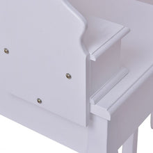Load image into Gallery viewer, Wooden Vanity Set with 360° Rotating Oval Mirror and Cushioned Stool-White