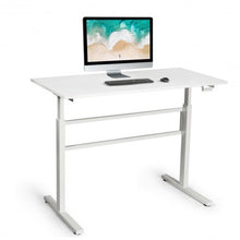 Load image into Gallery viewer, Height Adjustable Sit to Stand Desk with Crank Handle and Ergonomic Design-White