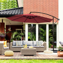 Load image into Gallery viewer, 10 Ft Patio Offset Hanging Umbrella with Easy Tilt Adjustment-Burgundy