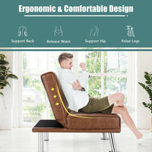 Load image into Gallery viewer, Single Sofa Lounge Chair with Metal Legs and Adjustable Backrest-Brown