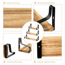 Load image into Gallery viewer, Rustic Wood Wall-Mounted Floating Shelves Set of 3