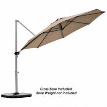 Load image into Gallery viewer, 11' Patio Offset Cantilever Umbrella 360° Rotation Aluminum Tilt-Tan