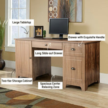 Load image into Gallery viewer, 59" Computer Desk with Drawers & Storage Cabinet-Coffee