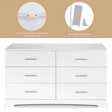 Load image into Gallery viewer, 6 Drawer Double Dresser Chest of Drawers Storage Cabinet Organizer-White