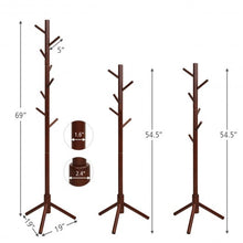 Load image into Gallery viewer, 2 Heights Wooden Coat Rack with 8 Hooks-Walnut