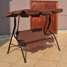 Load image into Gallery viewer, 3 Seats Patio Canopy Swing-coffee