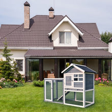 Load image into Gallery viewer, Outdoor Wooden Rabbit hutch-Gray