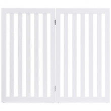 Load image into Gallery viewer, 35" Folding Standing 2/4 Panel Wood Pet Fence-White-A