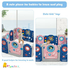 Load image into Gallery viewer, 14-Panel Foldable Baby Playpen Kids Safety Play Center with Lockable Gate