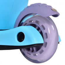 Load image into Gallery viewer, 3 in 1 Storage Kids Kick Wheel Scooter w/ Adjust Handle Bar-Blue