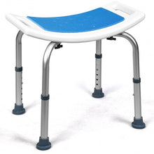 Load image into Gallery viewer, Shower Stool 6 Adjustable Height Non-Slip Padded Blue Seat