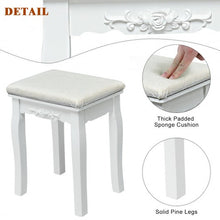 Load image into Gallery viewer, Dimmable Bulbs Touch Switch Vanity Dressing Table Set with Removable Box-White