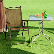 Load image into Gallery viewer, Set of 2 Patio Folding Sling Back Camping Deck Chairs-Gray