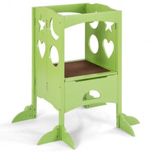 Load image into Gallery viewer, Folding Kids Kitchen Counter Step Stool-Green