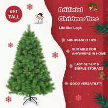 Load image into Gallery viewer, 6 ft Hinged Artificial Christmas Tree Holiday Decoration with Stand