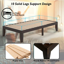 Load image into Gallery viewer, Twin Size 14" Wooden Slats Bed Mattress Frame-Brown