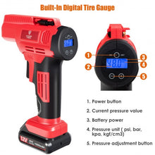 Load image into Gallery viewer, 12V Portable Cordless Tire Inflator Air Compressor