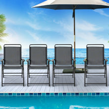 Load image into Gallery viewer, 4Pcs Portable Outdoor Camping Lawn Garden Patio Folding Chair with Armrest