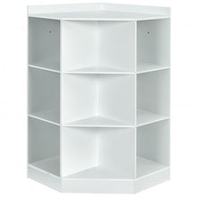 Load image into Gallery viewer, 3-Tier Kids Storage Shelf Corner Cabinet with 3 Baskets
