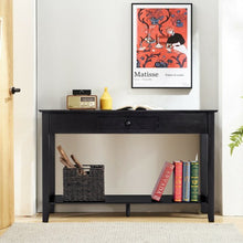 Load image into Gallery viewer, Console Sofa Side Accent Table with Drawer Shelf-Black