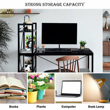 Load image into Gallery viewer, 47.5" Writing Study Computer Desk with 4-Tier Shelves-Black