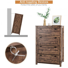 Load image into Gallery viewer, 4 Drawers Dresser Rustic Vertical Drawer Chest Industrial Dresser Tower