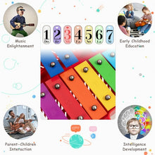 Load image into Gallery viewer, 25 Notes Kids Glockenspiel Chromatic Metal Xylophone-Red