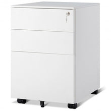 Load image into Gallery viewer, 3 Drawer Filing Cabinet Locking Pedestal Desk -White