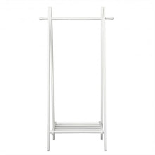 Load image into Gallery viewer, A-Frame Wood Clothing Hanging Rack with Storage Shelf-White