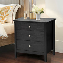 Load image into Gallery viewer, Nightstand Beside End Side Table Organizer with 3 Drawers-Black