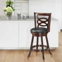 Load image into Gallery viewer, Counter Height Upholstered Espresso Swivel Dining Chair-29"