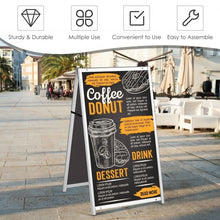 Load image into Gallery viewer, Double-Sided Metal A-Frame Sidewalk Sign Holder Stand Display 24"x36"