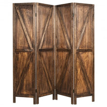 Load image into Gallery viewer, 4 Panels Folding Wooden Room Divider-Brown