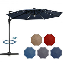 Load image into Gallery viewer, 10 Ft Patio Offset Cantilever Umbrella with Solar Lights-Navy