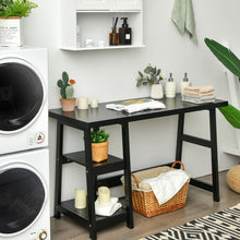 Load image into Gallery viewer, Trestle Computer Desk Home Office Workstation with Removable Shelves-Black