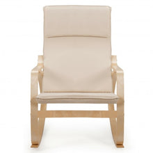 Load image into Gallery viewer, Modern Bentwood Rocking Chair Fabric Upholstered Relax Rocker Lounge Chair-Beige