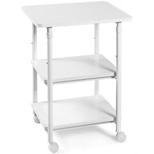 Load image into Gallery viewer, 3-tier Adjustable Printer Stand with 360° Swivel Casters-White