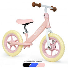 Load image into Gallery viewer, 12" Kids Balance No-Pedal Ride Pre Learn Bike with Adjustable Seat-Pink