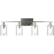Load image into Gallery viewer, 4-Light Wall Sconce with Clear Glass Shade-Sliver