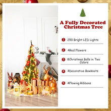 Load image into Gallery viewer, 4 Ft Pre-lit Spruce Christmas Tree with Bows and Ribbon