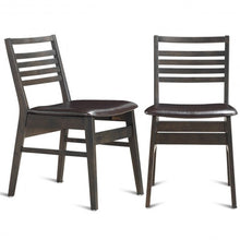 Load image into Gallery viewer, Set of 2 Armless PU Leather Dining Side Chairs-Brown