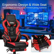 Load image into Gallery viewer, Adjustable Gaming Chair with Footrest for Home Office-Red
