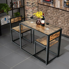 Load image into Gallery viewer, 3 Pcs Dining Set Compact Table and 2 Chair w/Metal Frame for for Small Space-CF